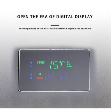 Panel de Dus Multifunctional cu LED, AquaSpa, Gold,Ecran de temperatura,efect de ploaie,sistem de masaj,jeturi SPA, Functie de Bideu, Duze Rotative [1]