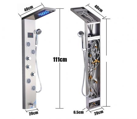 Panel de Dus Multifunctional cu LED,efect de ploaie,sistem de masaj,jeturi SPA, AquaSpa [1]