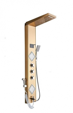 Coloane de dus - Panel de Dus Multifunctional cu LED,GOLD(ecran de temperatura),efect de ploaie,sistem de masaj,jeturi SPA