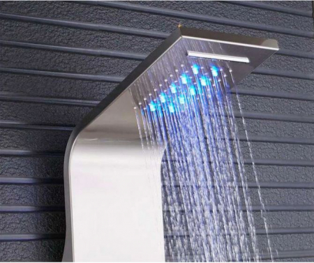 Panel de Dus Multifunctional cu LED, Gri, Duze rotative, Ecran de temperatura, efect de ploaie, sistem de masaj, jeturi SPA, AquaSpa, Functie de Bideu [3]