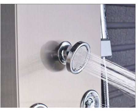 Panel de Dus Multifunctional cu LED, Gri, (ecran de temperatura), efect de ploaie, sistem de masaj, jeturi SPA [1]