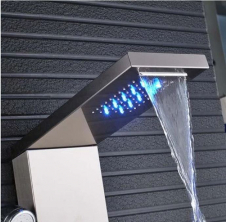 Panel de Dus Multifunctional cu LED,Gri,Ecran de temperatura,efect de ploaie,sistem de masaj,jeturi SPA, AquaSpa [2]