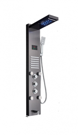 Panel de Dus Multifunctional cu LED,Gri (ecran de temperatura),efect de ploaie,sistem de masaj,jeturi SPA, AquaSpa [1]