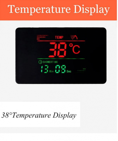 Panel de Dus Multifunctional cu LED, Negru, Ecran de temperatura, efect de ploaie, sistem de masaj, jeturi SPA, AquaSpa [3]