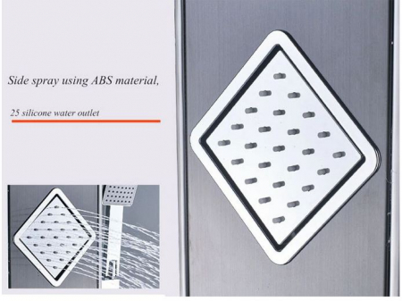 Panel de Dus Multifunctional cu LED, Negru, Ecran de temperatura, efect de ploaie, sistem de masaj, jeturi SPA, AquaSpa [6]