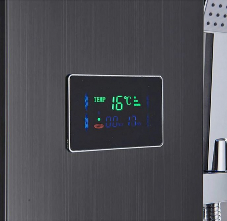 Panel de dus negru,AquaSpa, cu hidromasaj , display led a temperaturii, Functie "Ploaie"f [2]