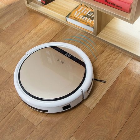 Robot Aspirator ILIFE inteligent V5S Pro, Fara Fir, Curatare Umeda si Uscata, Alb/Bej [3]