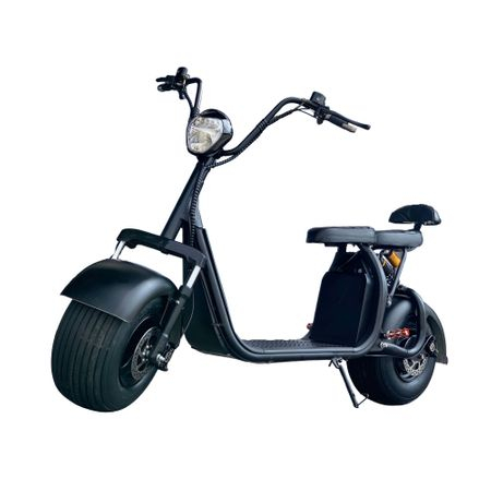 Scuter Electric Harley 1500W, pentru 2 persoane, Baterie 20AH Suspensie fata+spate,Far led cu indicator baterie, Telecomanda, Alarma, Negru [4]