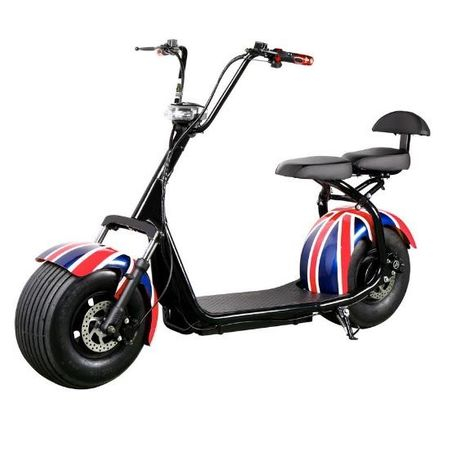 Scuter Electric Harley 1500W, pentru 2 persoane, Suspensie fata+spate,Far led cu indicator baterie, Telecomanda,  Alarma, multicolor [1]
