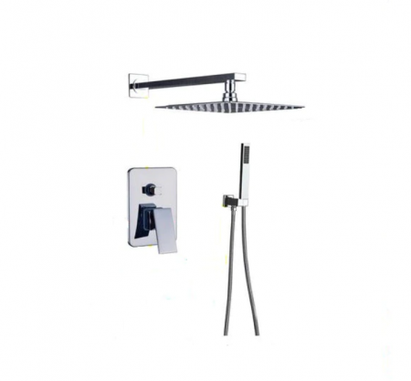 Coloane de dus - Set de dus Argintiu, AquaSpa, Robinet de dus cu efect de ploaie, 2 Functii, Palarie de dus 20 CM
