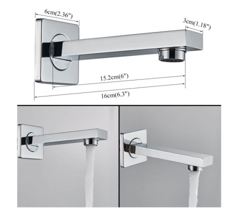 Set de dus Argintiu, AquaSpa, Robinet de dus cu efect de ploaie, 3 Functii, Palarie de dus 20 CM, Teava de dus pentru perete cu montaj sub tencuiala [2]