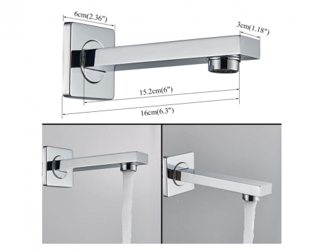 Set de dus Argintiu, AquaSpa, Robinet de dus cu efect de ploaie, 3 Functii, Palarie de dus 20 CM, Teava de dus pentru perete cu montaj sub tencuiala Mobila [2]
