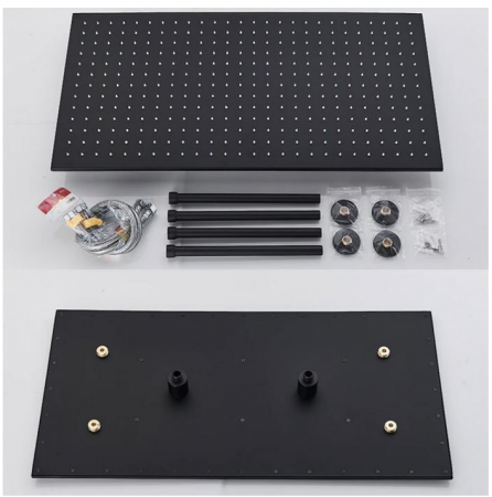 Set de dus cu termostat, negru, cu prindere in tavan si perete, 4 functii, 80x40 cm, Tip A [3]