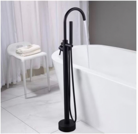 Set de dus din otel inoxidabil cu baterie pentru cada individuala, negru, AquaSpa [5]