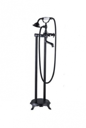 Coloane de dus - Set de dus din otel inoxidabil cu baterie pentru cada individuala, Stil Telefon, Negru, AquaSpa