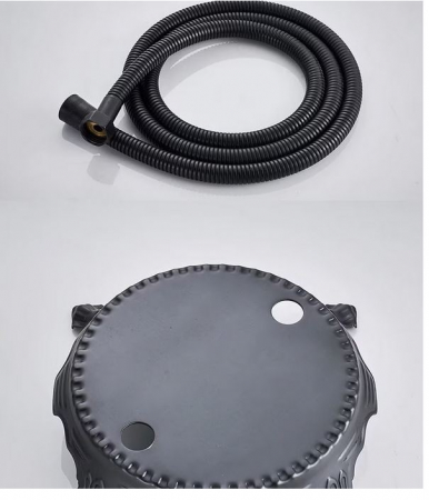 Set de dus din otel inoxidabil cu baterie pentru cada individuala, Stil Telefon, Negru, AquaSpa [6]