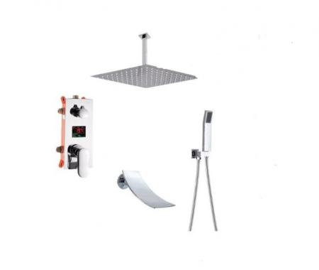 Coloane de dus - Set de dus incastrat cu display, AquaSpa, Functie Cascada, Palarie de dus 20 CM