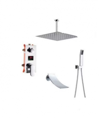 Coloane de dus - Set de dus incastrat cu display, AquaSpa, Functie Cascada, Palarie de dus 40 CM
