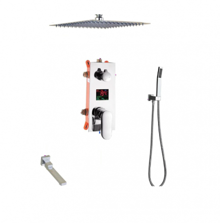 Coloane de dus - Set de dus incastrat cu display, AquaSpa, Palarie de dus 40 CM