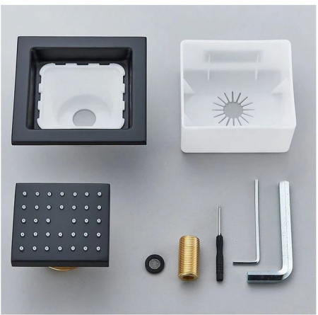 Set de dus multifunctional cu termostat, incorporat in tavan, cu led, telecomanda pentru schimbarea culorilor, 4 functii de curgere a apei, AquaSpa [6]