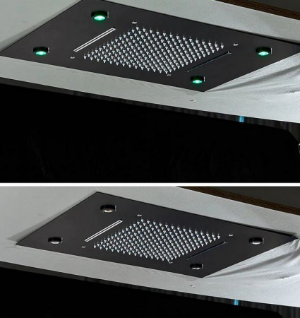 Set de dus multifunctional incorporat in tavan cu led, telecomanda pentru schimbarea culorilor, cap de dus stil cascada, AquaSpa [2]
