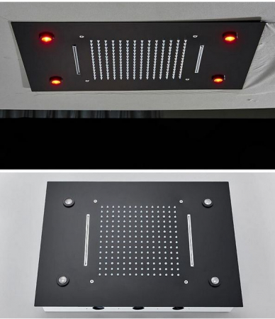 Set de dus multifunctional incorporat in tavan cu led, telecomanda pentru schimbarea culorilor, cap de dus stil cascada, AquaSpa [1]