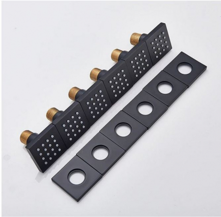 Set de dus Negru, AquaSpa, Display Led,Incastrat, Palarie de 20 CM [2]