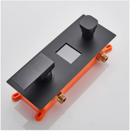 Set de dus Negru, AquaSpa, Display Led, Palarie de 25 CM [1]