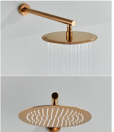 Set de dus RoseGold din otel inoxidabil cu montare pe perete, AquaSpa [3]