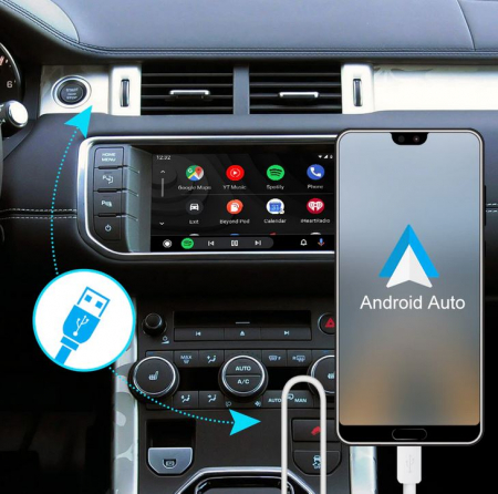Sistem CarPlay wireless pentru Jaguar XE, XF, Range Rover Evoque, Discovery 4, cu Functie Android Mirror Link [4]