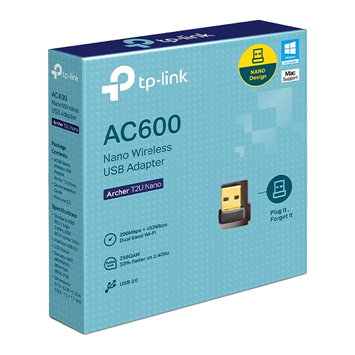 Adaptor wireless TP-Link Archer T2U Nano, AC600, Dual-Band, Nano ArcherT2UNano [2]