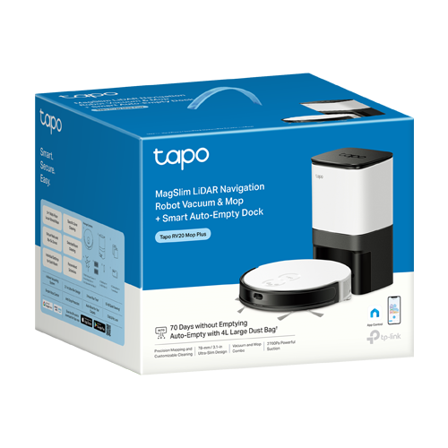 Aspirator robot RV20 Mop Plus, Spalare umeda, Golire automata, 2700Pa, MagSlim & Gyro - TP-Link Tapo TapoRV20MopPlus [3]