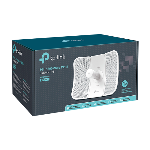 Bridge wireless, Wi-Fi 4, 5GHz, 23 dBi, 30 km, 1 x RJ45 10/100 Mbps, PoE pasiv - TP-Link CPE610 [3]