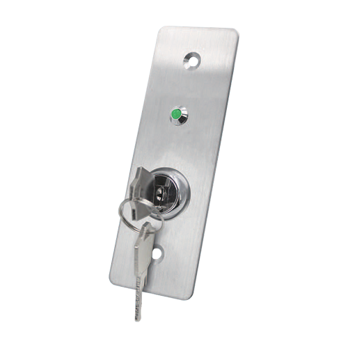 Buton de iesire cu cheie, montaj ingropat, inox, LED, NO-NC-COM, 115 x 40 mm CSK-408SLED [1]