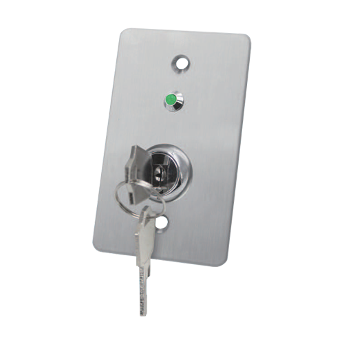 Buton de iesire cu cheie, montaj ingropat, inox, LED, NO-NC-COM, 86 x 50 mm CSK-508SLED [1]