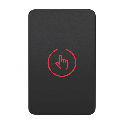 Buton de iesire Touch, plastic negru, montaj aparent, 12-24 Vcc, NO-NC-COM, LED, 86 x 55 mm CSB-86-P2 [1]
