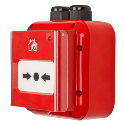 Buton de incendiu conventional de exterior, capac protectie, IP67, EN 54-11 - TELETEK SensoMAG-MCP50IP67 [2]
