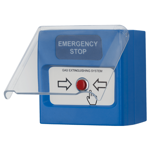 Buton manual oprire de urgenta/temporar, de interior, capac protectie, compatibil cu IVY - TELETEK SensoMAG-MHB50 [1]