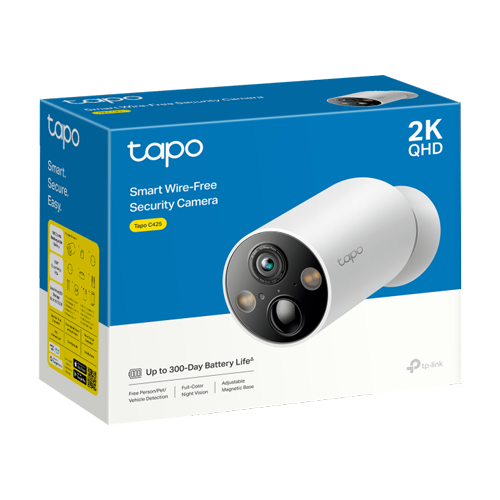 Camera IP Smart Wi-Fi, 4MP, Baterie reincarcabila, Audio bidirectional, Alarma - TP-Link Tapo TapoC425 [2]