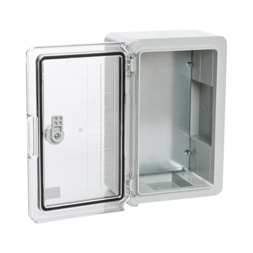 Cutie distributie IP65 din ABS gri, usa transparenta, placa metalica, 300x400x170 mm PP3014 [3]
