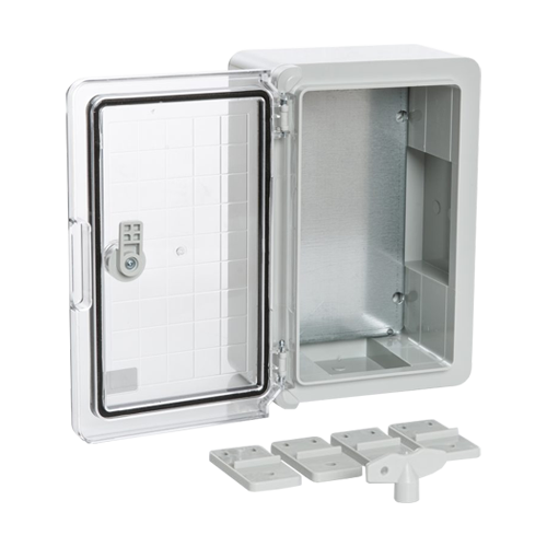 Cutie distributie IP65 din ABS gri, usa transparenta, placa metalica, 300x400x170 mm PP3014 [4]