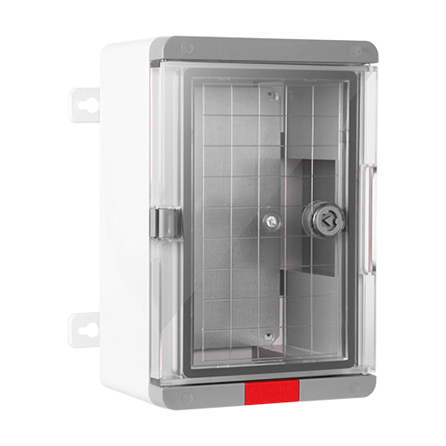 Cutie distributie IP67 din ABS gri, usa transparenta, placa metalica, 200x300x130 mm PS203013 [1]