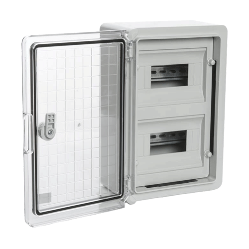Cutie modulara IP65 din ABS gri, usa transparenta, 2 x 12 module, 300x400x170 mm PP3114 [2]