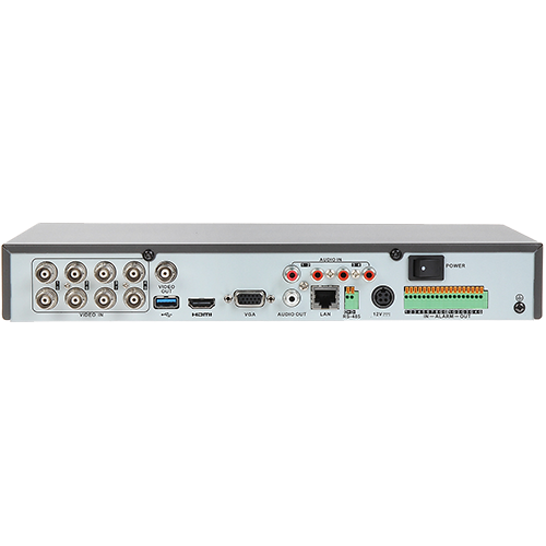 DVR AcuSense 8 ch. video 8MP, Analiza video, AUDIO 'over coaxial', Alarma in-out - HIKVISION iDS-7208HUHI-M1-SA [2]