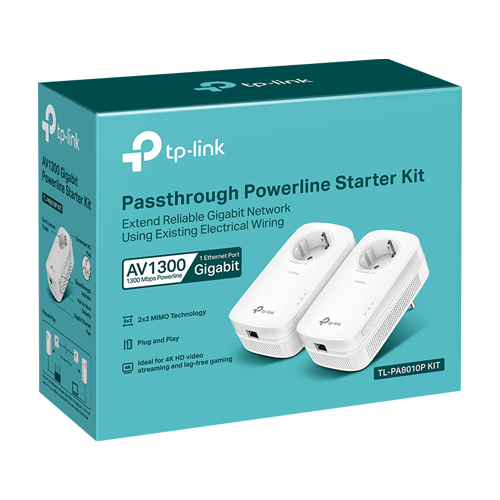 Kit Powerline AV1300, Passthrough, 1 x RJ45 Gigabit - TP-Link TL-PA8010PKIT [2]