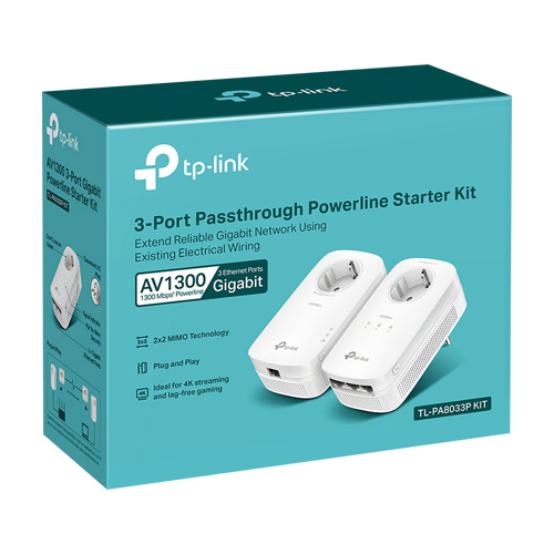Kit Powerline AV1300, Passthrough, 3 x RJ45 Gigabit - TP-Link TL-PA8033PKIT [3]