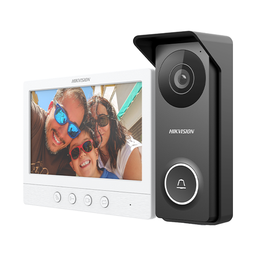 Kit videointerfon analogic, ecran 7', conectare 4 fire pentru 1 familie, IR, IK08 - HIKVISION DS-KIS213 [3]