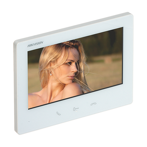 Monitor videointerfon 2 fire TCP/IP, Wi-Fi, Touch Screen TFT 7 inch, DIP Switch - HIKVISION DS-KH7300EY-WTE2-White [1]
