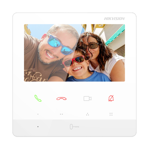 Monitor videointerfon TCP/IP, TFT LCD 4.3 inch 9 butoane, PoE, Alb - HIKVISION DS-KH6100-E1-White [1]