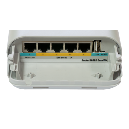 OmniTIK 5 PoE, 2 antene 7.5dBi 5GHz, 802.11an, 5 x LAN (4 x PoE), USB - MikroTik RBOmniTikUPA-5HnD [2]
